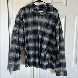 Goodfellow & Co Plaid Button-Up Jacket Navy/White Size L